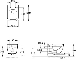 Ambassador Унитаз Forsa подвесной безободковый белый с сиденьем микролифт – фотография-12